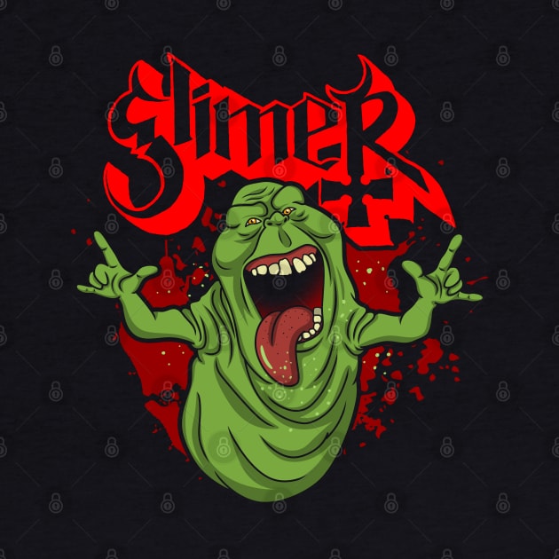 Slimy Ghost Funny 80's Buster Music Heavy Metal Band Logo Album Art by BoggsNicolas